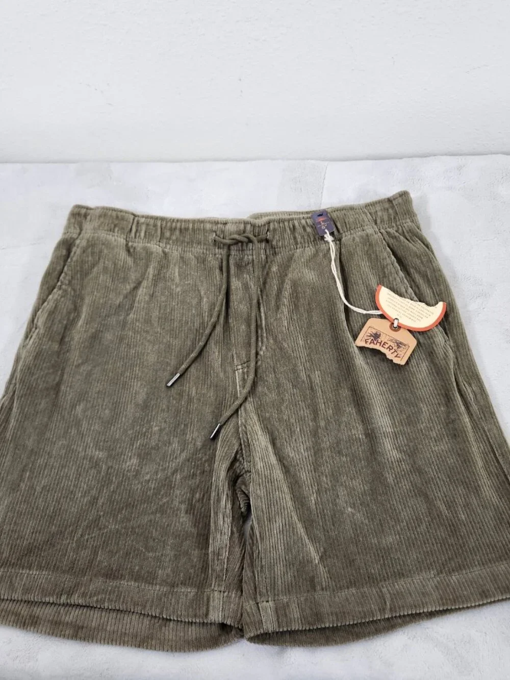 Faherty Mens Shorts Size Large Essential Corduroy Green 6